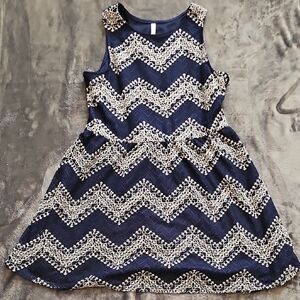 Xhilaration Blue and White A-line Dress